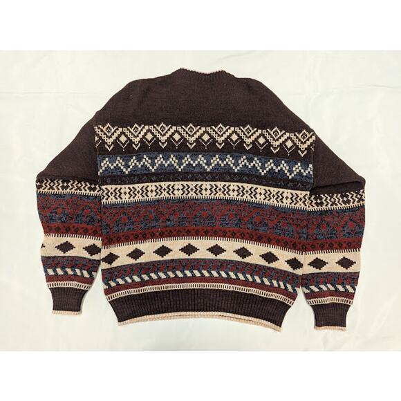 NWT Vintage Heavyweight knitted South Mountain Brown Geometric Sweater Mens XL - Picture 7 of 7